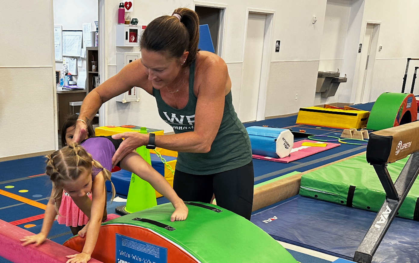 Curious Cuties preschool gymnastics class with young gymnasts